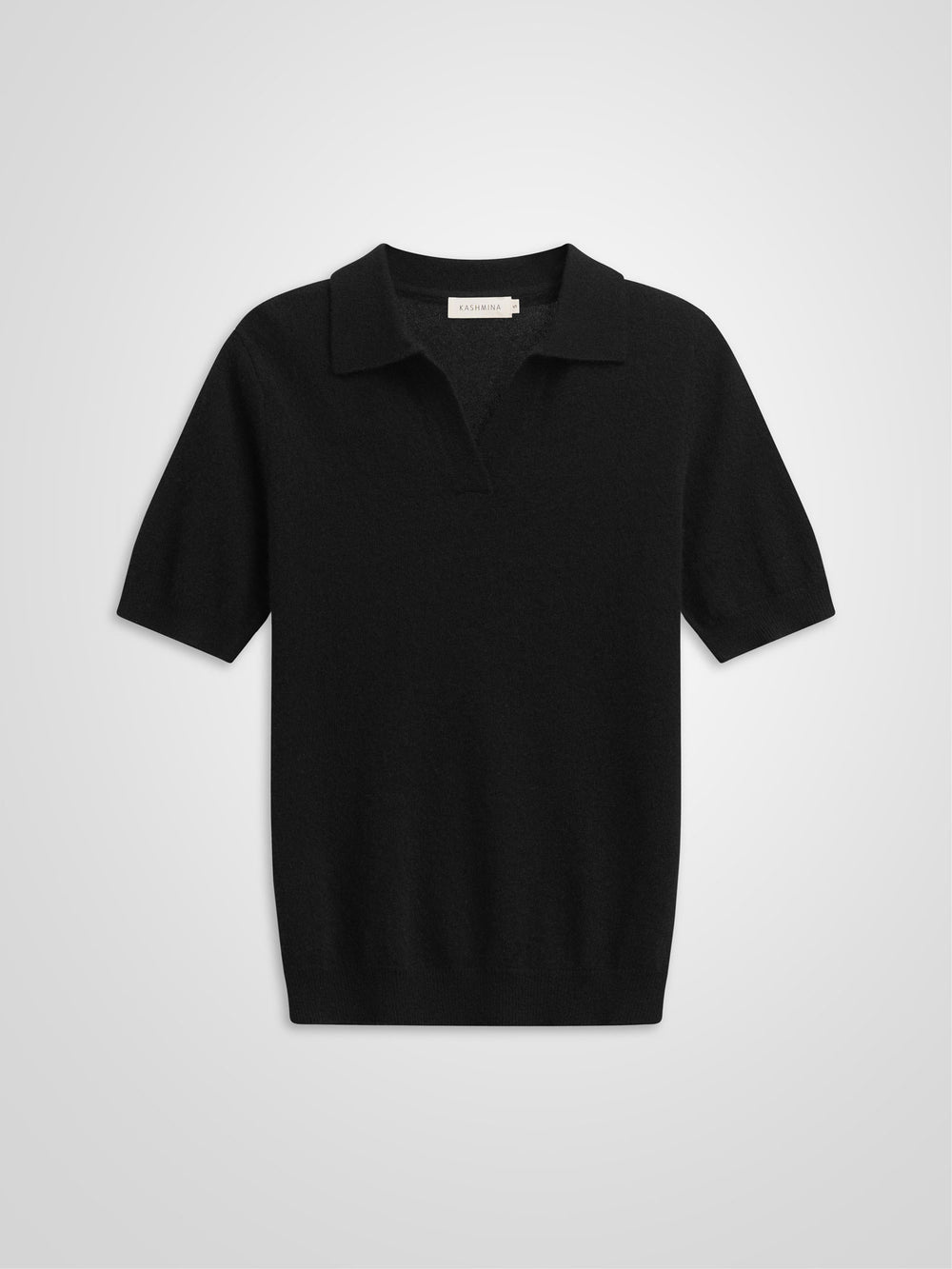 Cashmere piquet "Rikke" i 100% ren cashmere. Norsk design fra Kashmina. Farge: Sort.