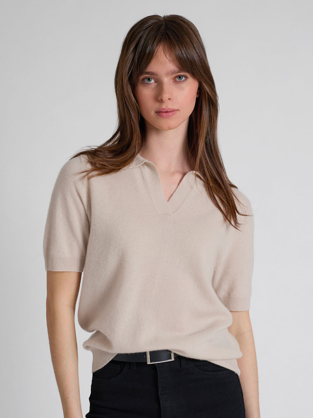 Cashmere piquet "Rikke" i 100% ren cashmere. Norsk design fra Kashmina. Farge: Cream.