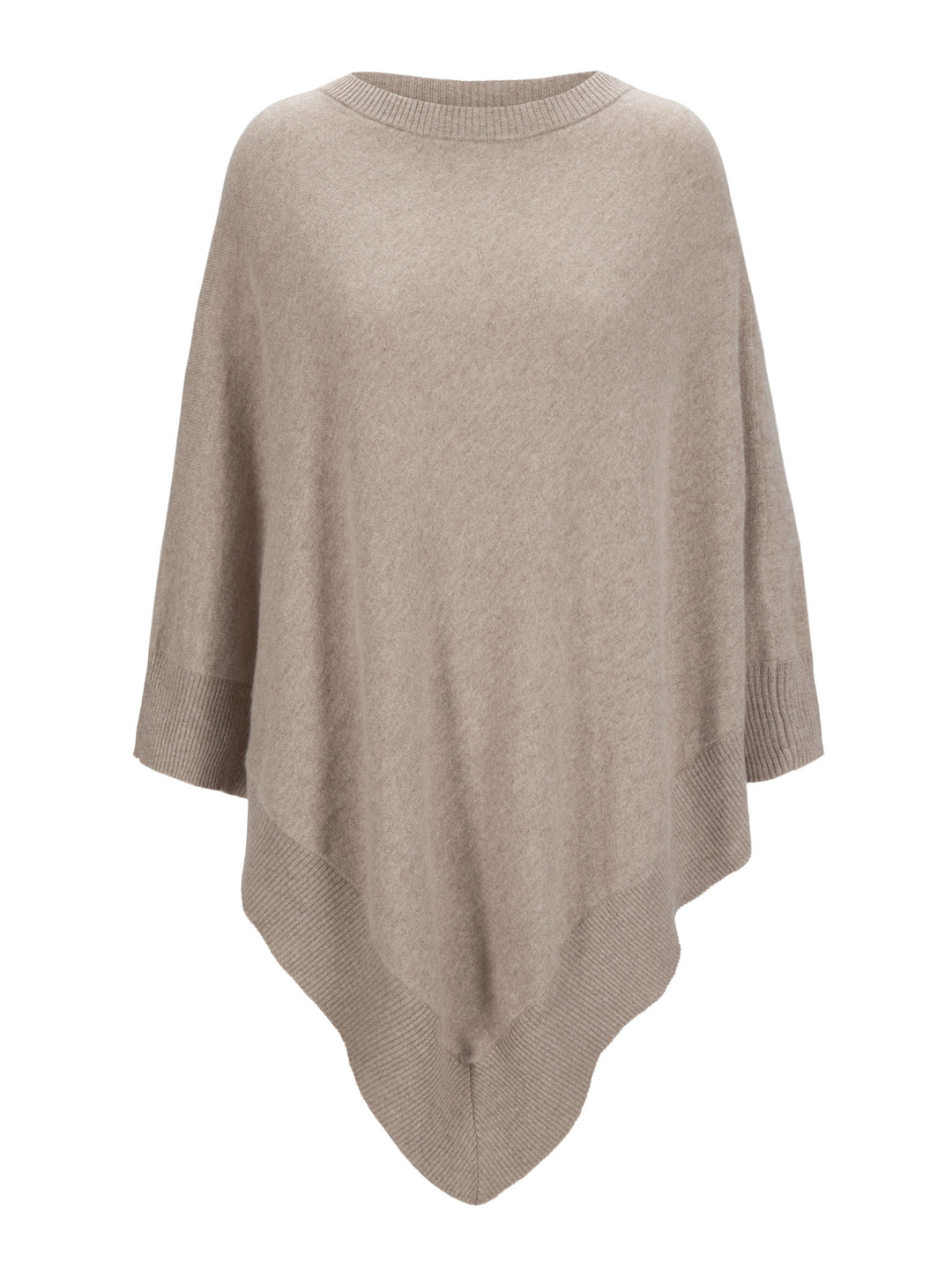 Kashmirponcho "Haddy" i 100% ren kasjmirull. Norsk design fra Kashmina. Farge: Toast.