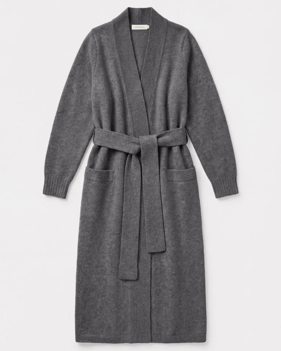 Morgenkåpe "Premium" i 100% kashmirull - Dark grey