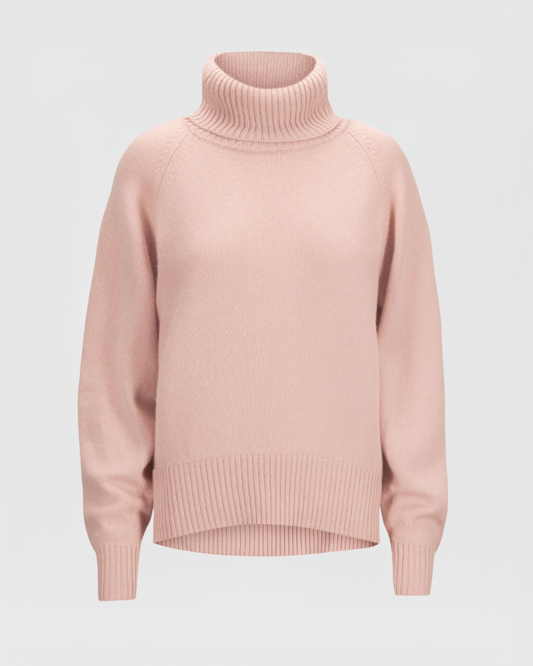 Kashmirgenser med høy hals "Milano" - rose glow