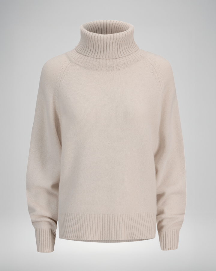 Kashmirgenser med høy hals "Milano" - cream