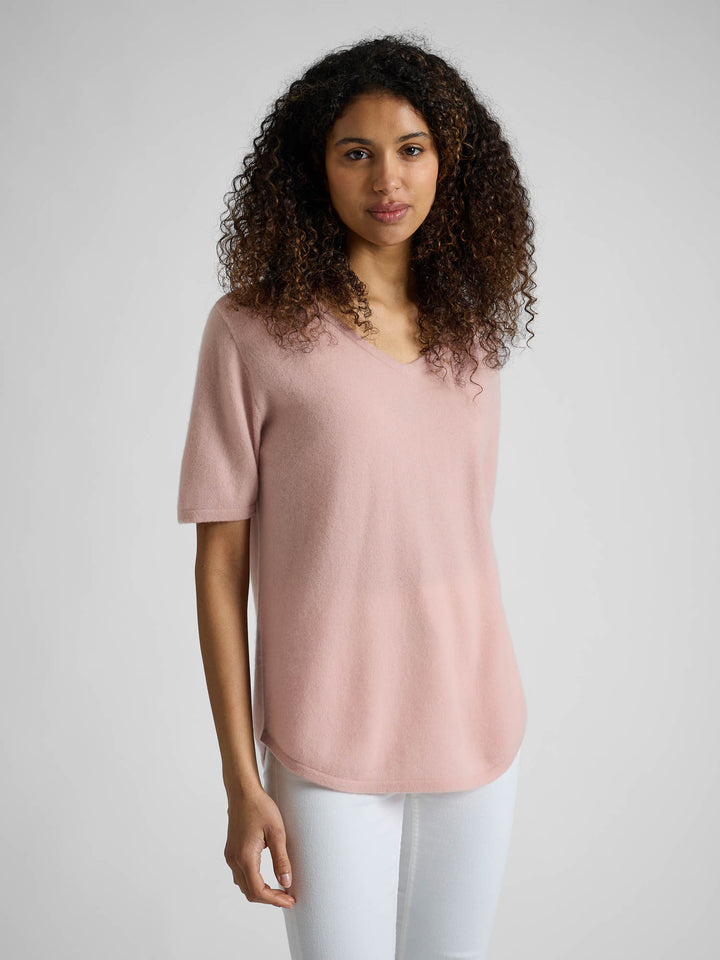 T-shirt i kashmir "Iben" - rose glow