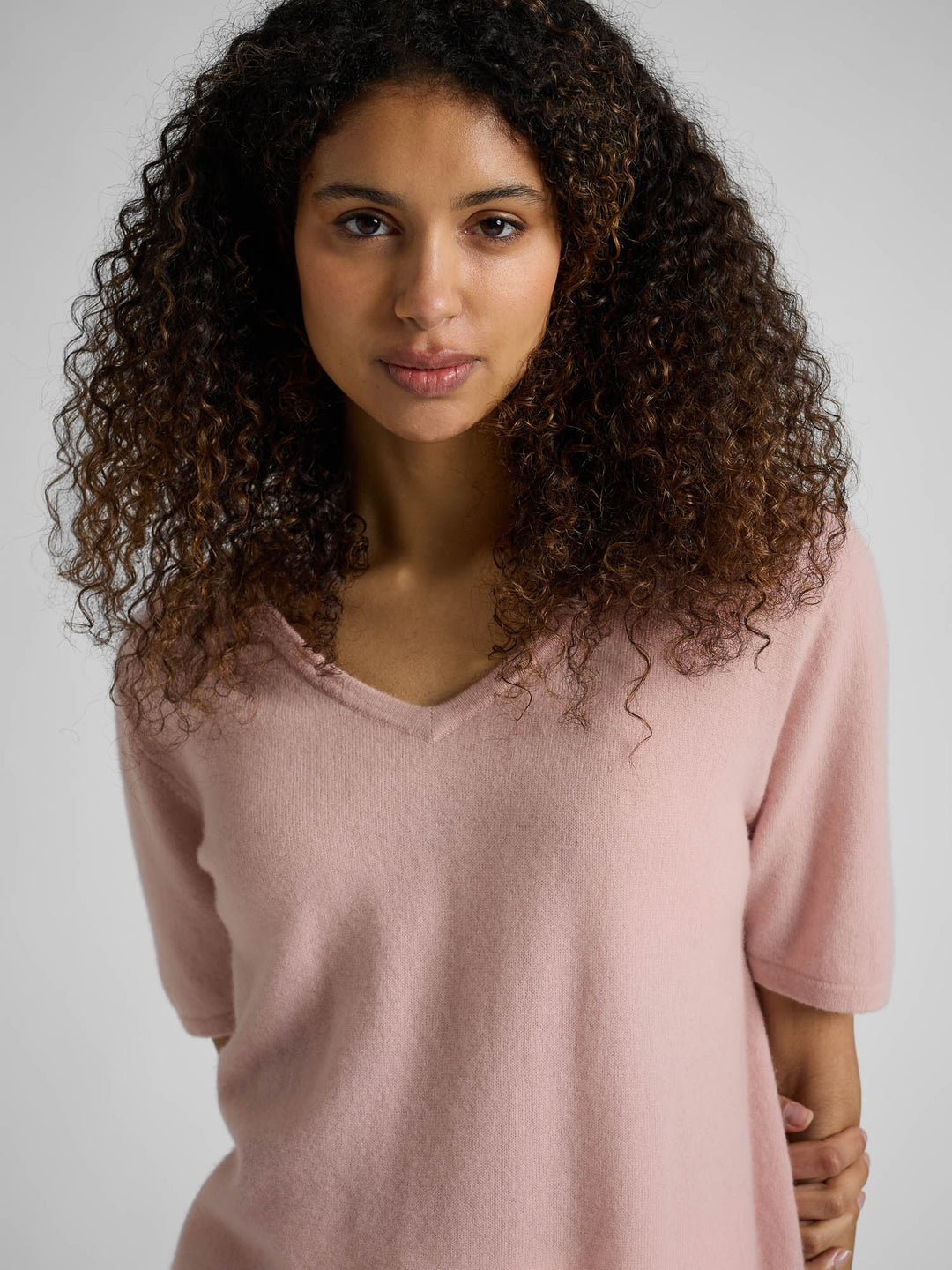T-shirt i kashmir "Iben" - rose glow