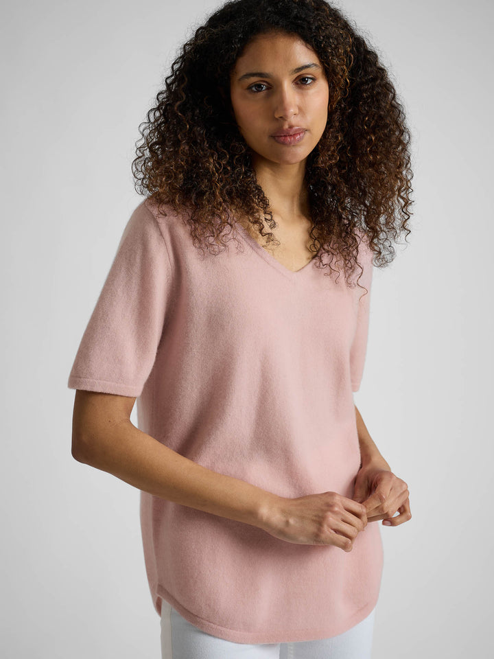 T-shirt i kashmir "Iben" - rose glow