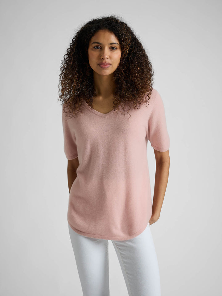 T-shirt i kashmir "Iben" - rose glow