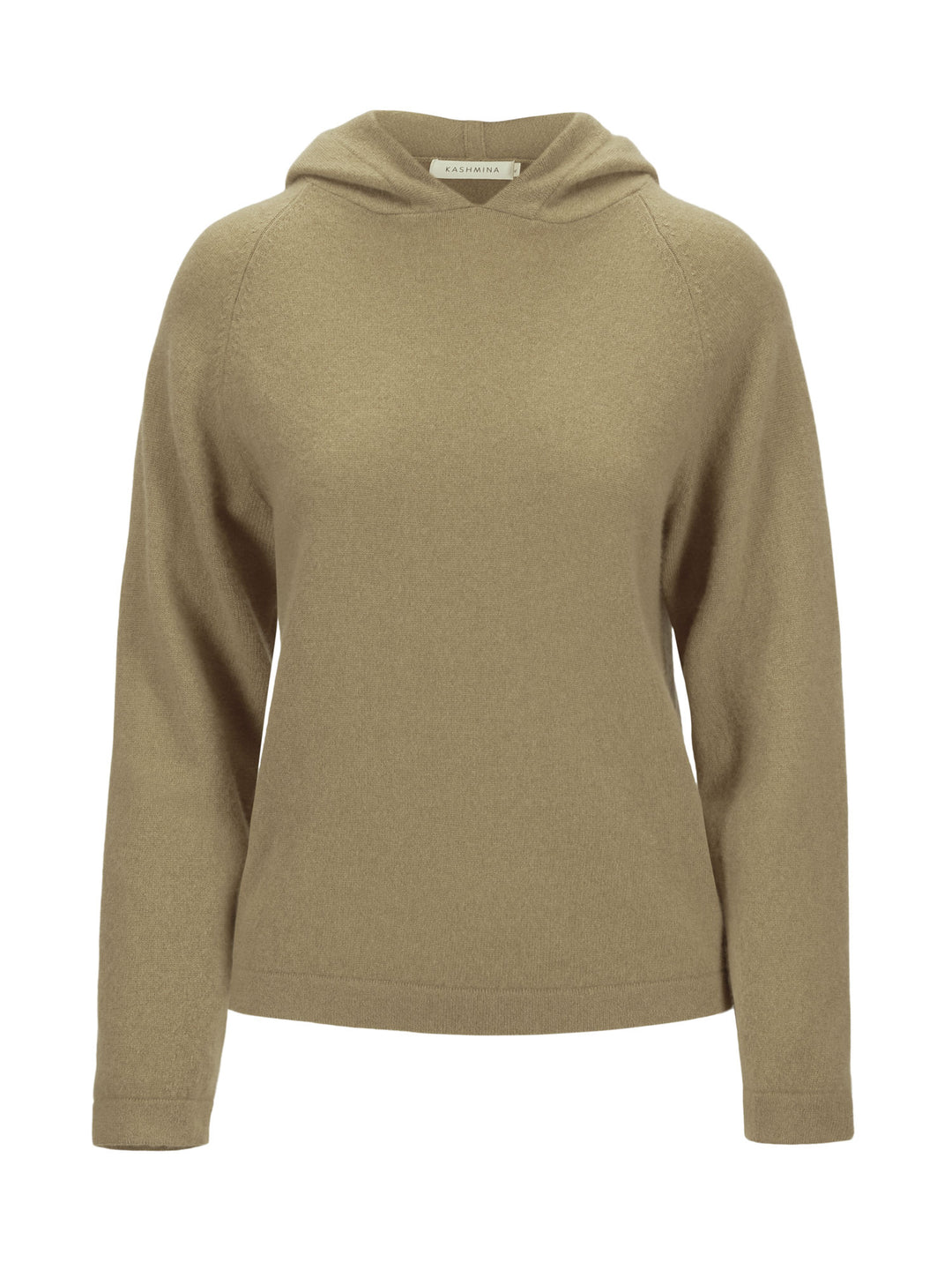Hettegenser i 100% kasjmir. Norsk design av Kashmina. Farge: Olive