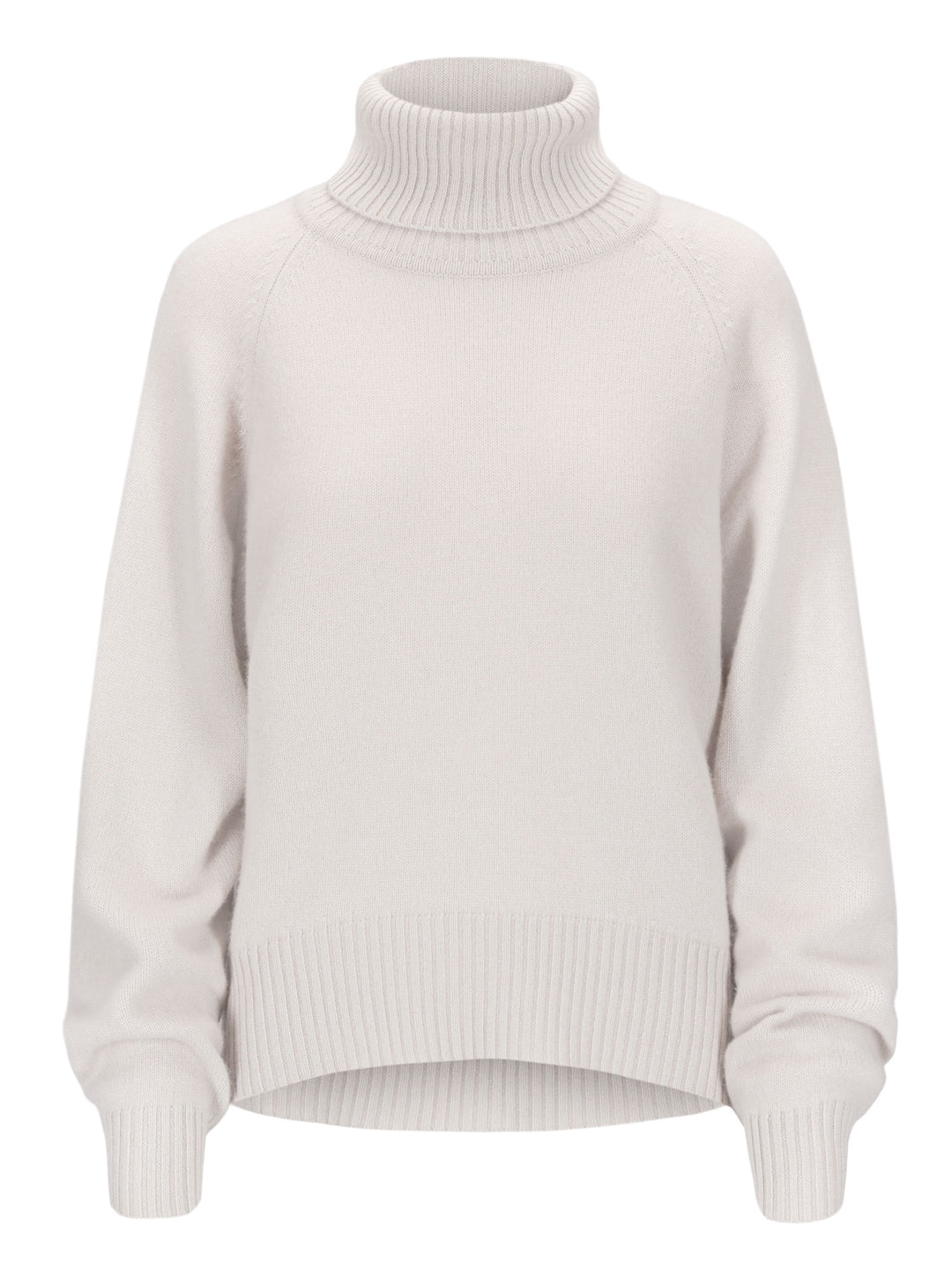 Høyhalset tykk kashmirgenser milano i 100% kashmir fra Kashmina. Farge Cold Creme. Norsk design.