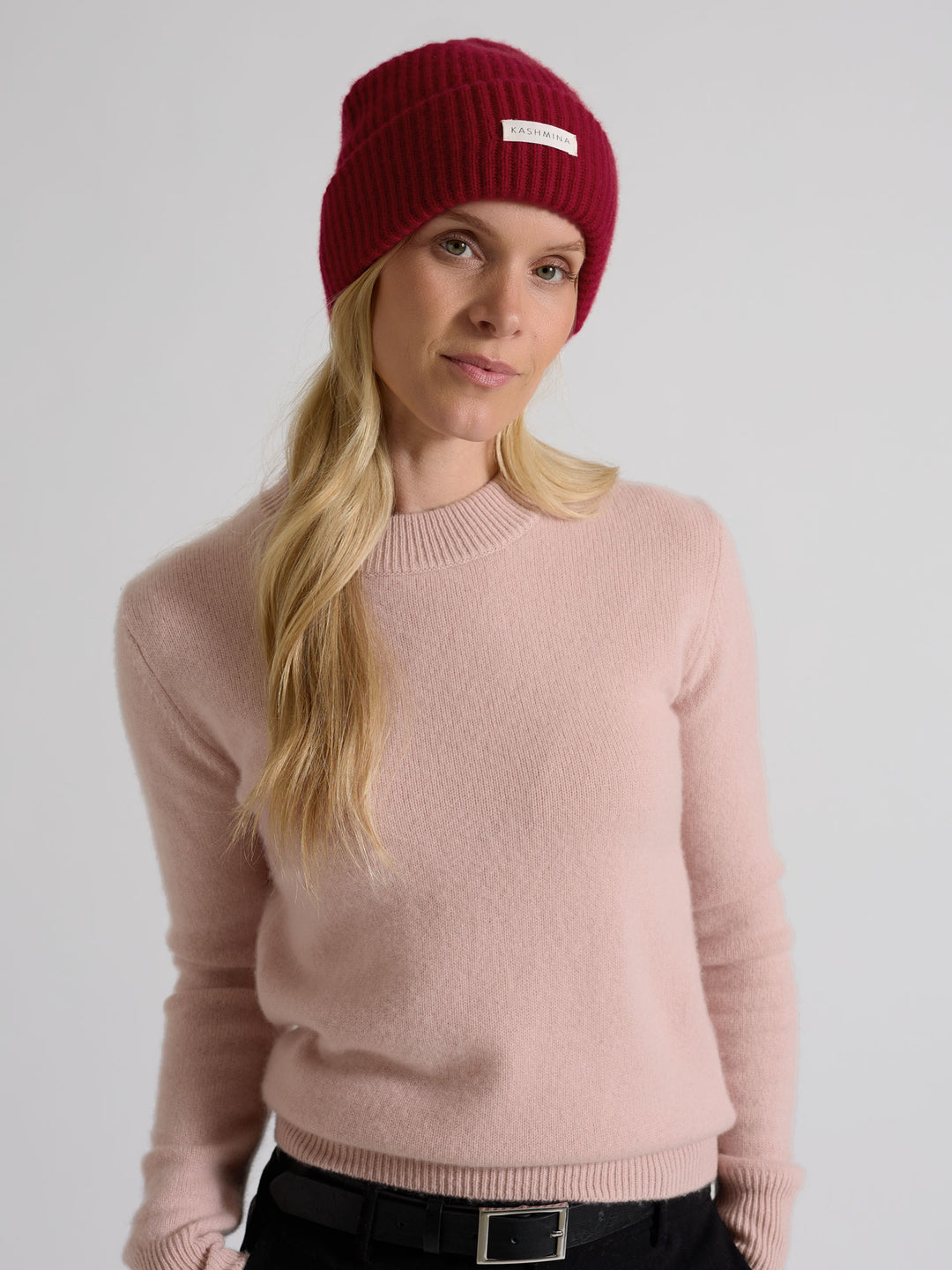 Sofia long, kashmirgenser i 100% kashmir fra Kashmina, Norsk design, farge: rose glow.