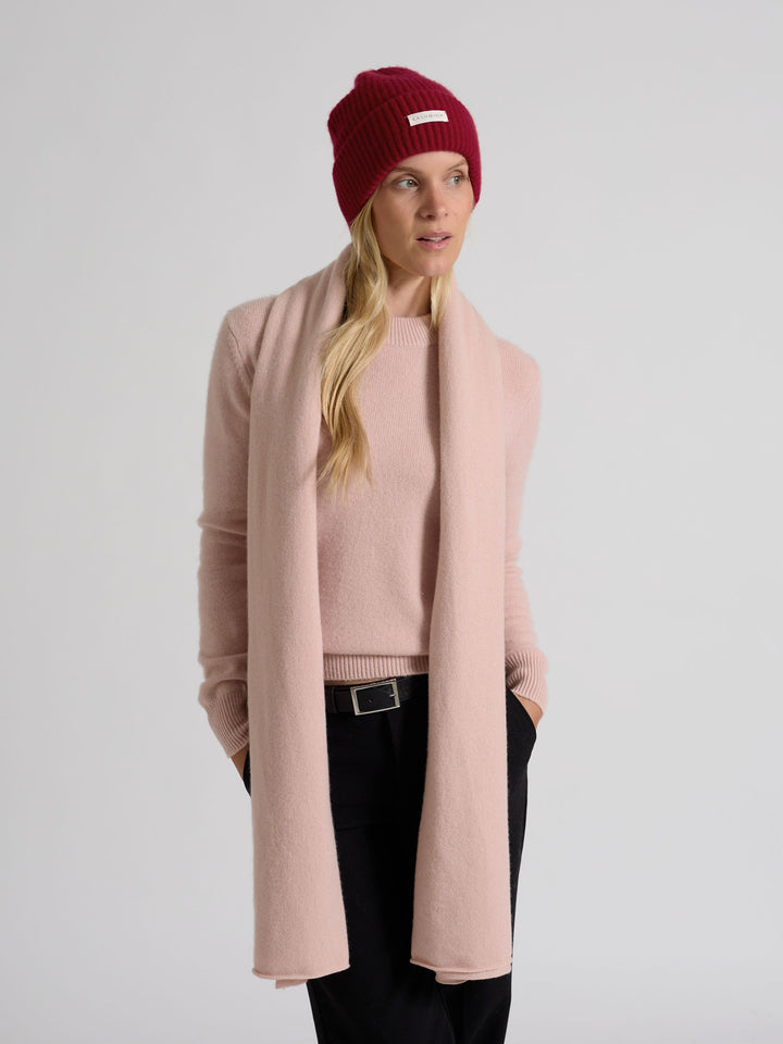 Sofia long, kashmirgenser i 100% kashmir fra Kashmina, Norsk design, farge: rose glow.