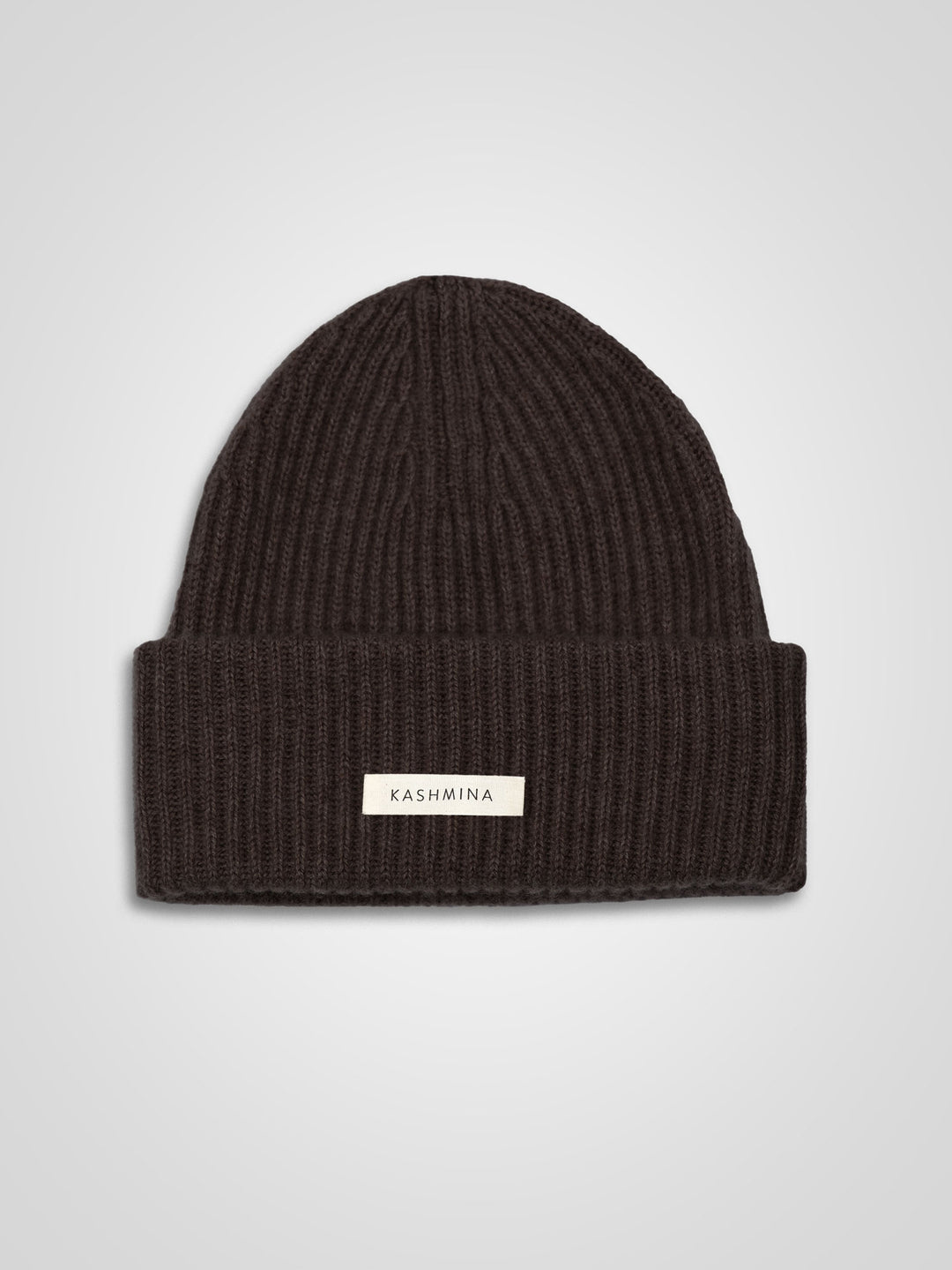 Cashmere lue i 100% ren kashmirull. Norsk design fra Kashmina. Farge: Dark Brown.