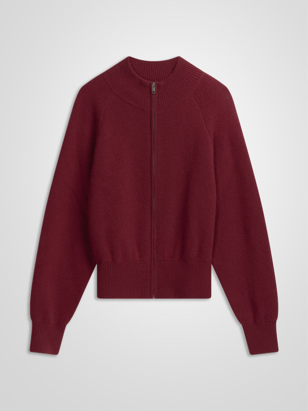 Kashmirjakke "Oline" i 100% ren kasjmirull, cashmere. Norsk design fra Kashmina. Farge rød burgunder "Bordeaux".