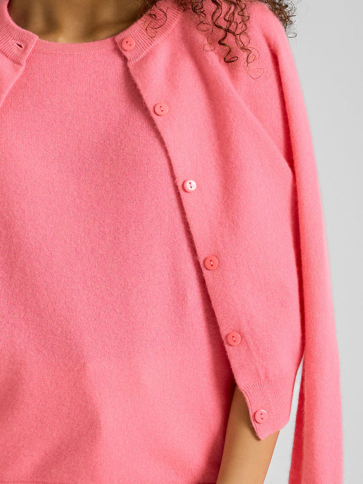 Kashmircardigan "Ingrid" - Bubblegum pink