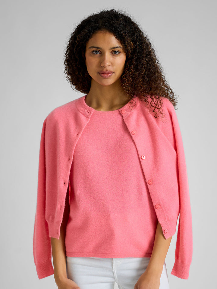 Kashmircardigan "Ingrid" - Bubblegum pink