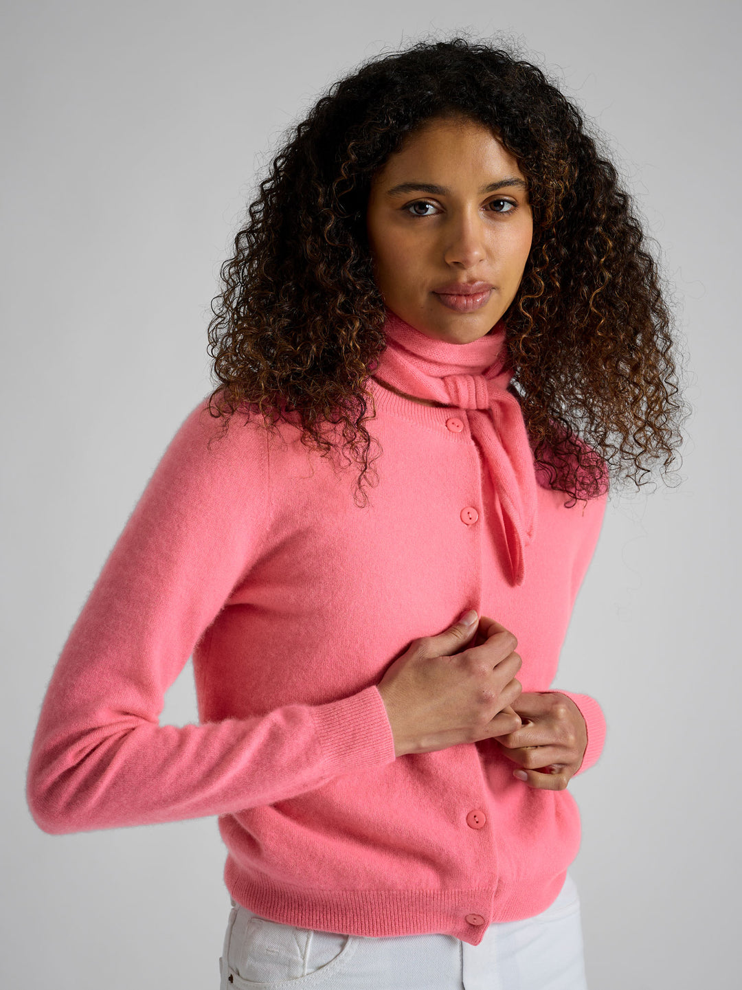 Kashmirskjerf "Alfine" - Bubblegum pink