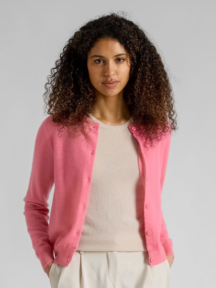 Kashmircardigan "Ingrid" - Bubblegum pink