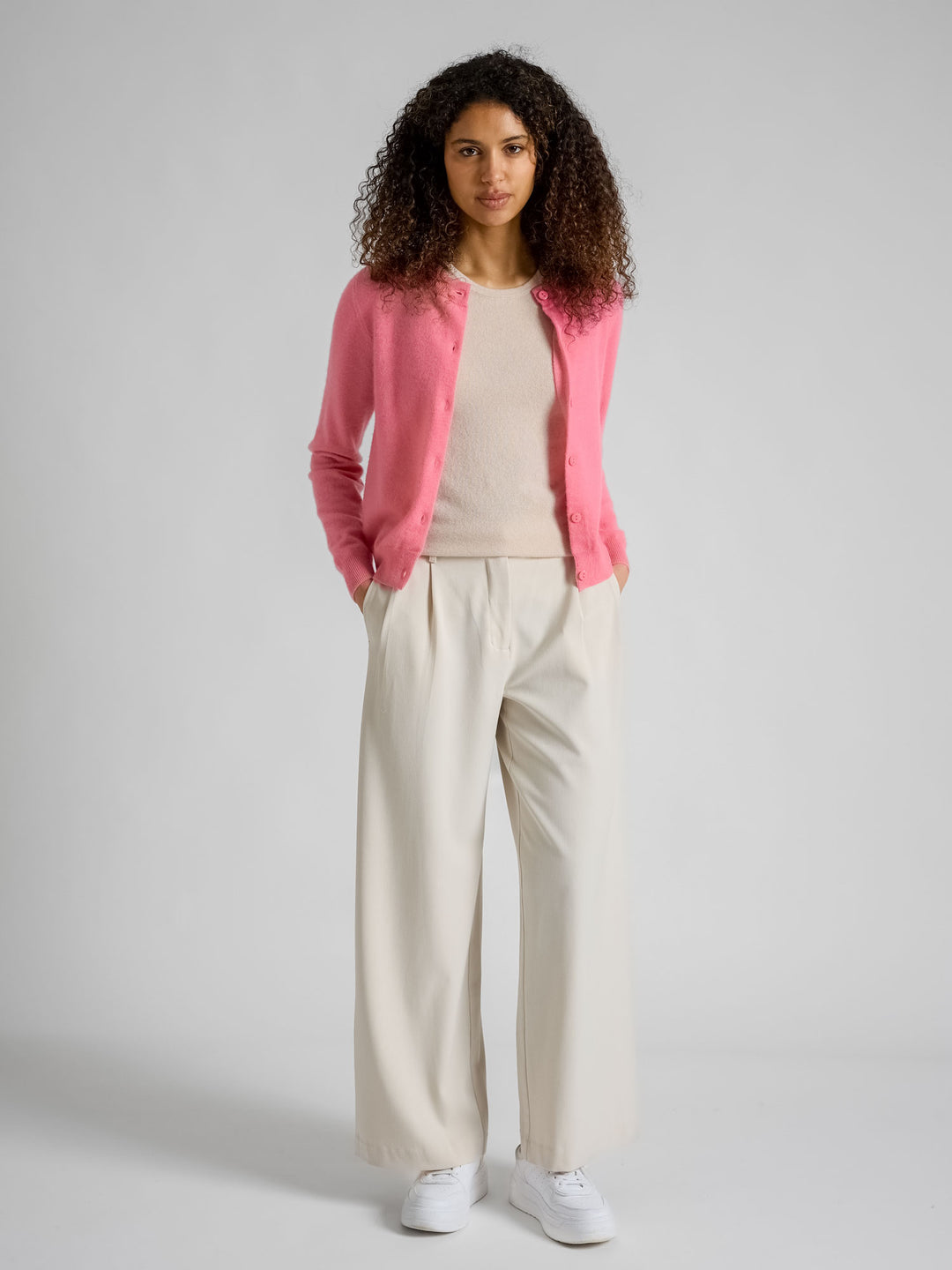 Kashmircardigan "Ingrid" - Bubblegum pink