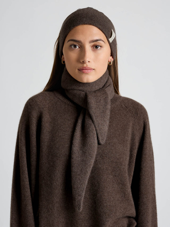 Pannebånd i kashmir "Tiril" - Dark brown