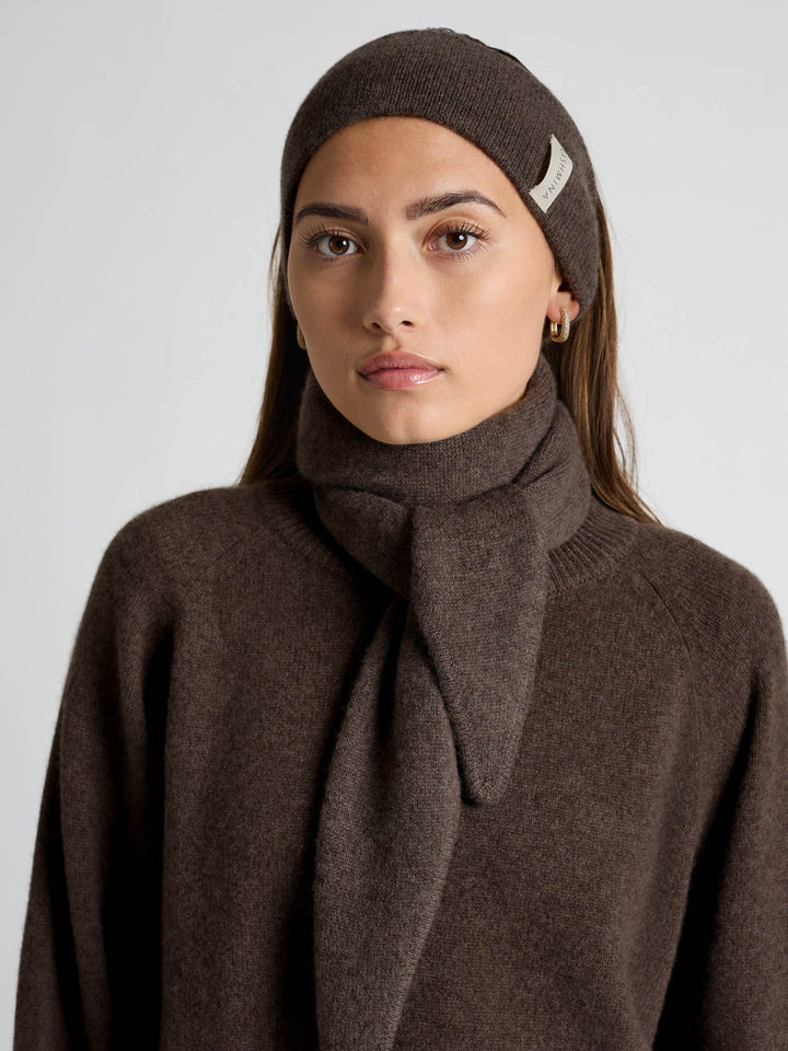 Pannebånd i kashmir "Tiril" - Dark brown