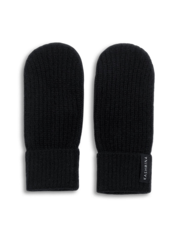 "Elva" votter i 100% ren cashmere. Norsk design fra Kashmina. Farge: Sort.