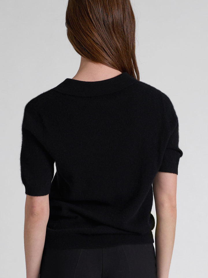 Cashmere piquet "Rikke" i 100% ren cashmere. Norsk design fra Kashmina. Farge: Sort.