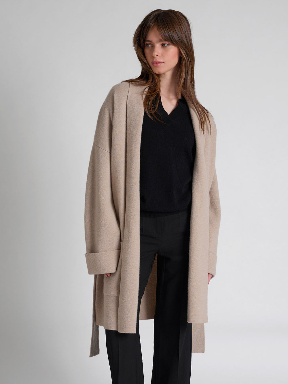Cashmere piquet "Rikke" i 100% ren cashmere. Norsk design fra Kashmina. Farge: Sort.