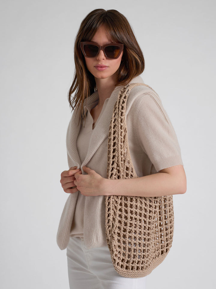 Cashmere piquet "Rikke" i 100% ren cashmere. Norsk design fra Kashmina. Farge: Cream.