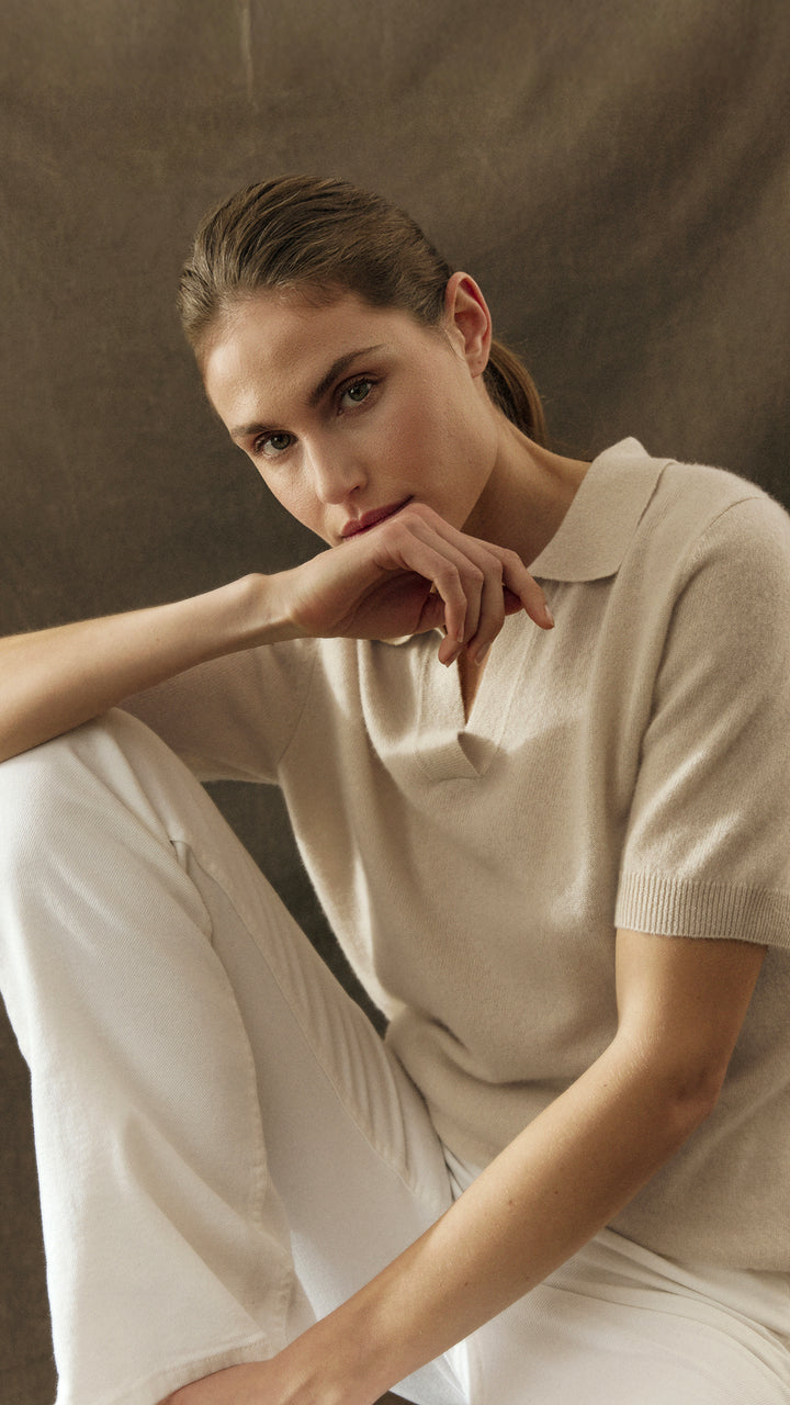 Kashmir pique "Rikke" - Cream