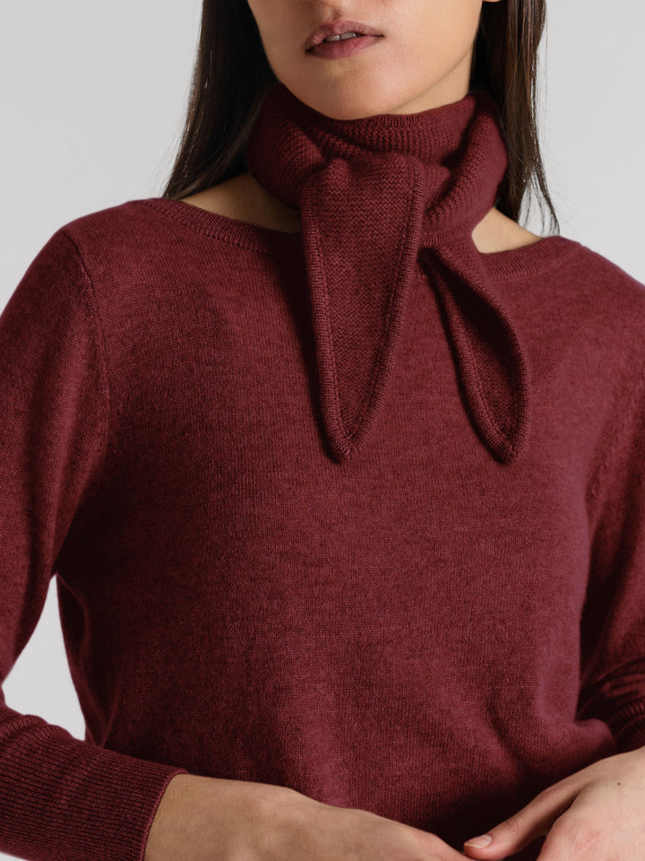 Cashmere skjerf "Alfie" i 100% ren cashmere. Norsk design fra Kashmina. Farge: Bordeaux.