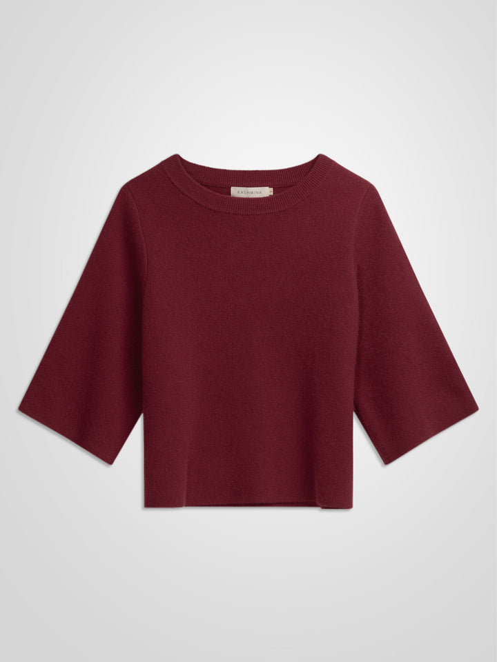 Kashmirgenser "Dina" i 100% ren kasjmirull. Norsk design fra Kashmina. Farge: Bordeaux.