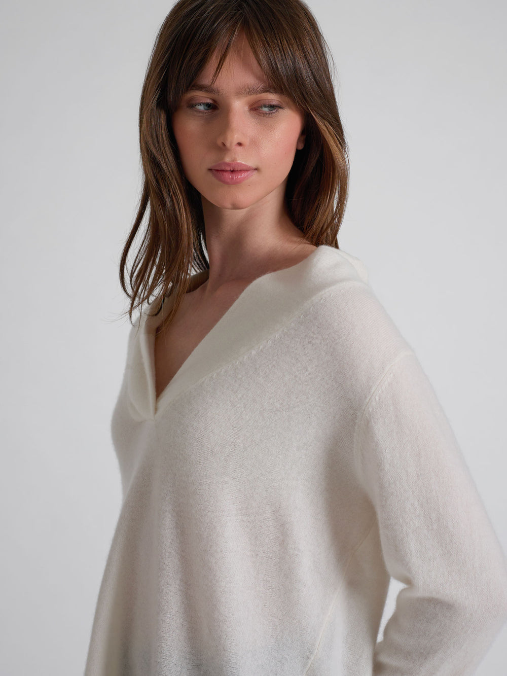 Kashmirgenser "Ida" i 100% ren kasjmirull. Norsk design fra Kashmina. Farge: Hvit.