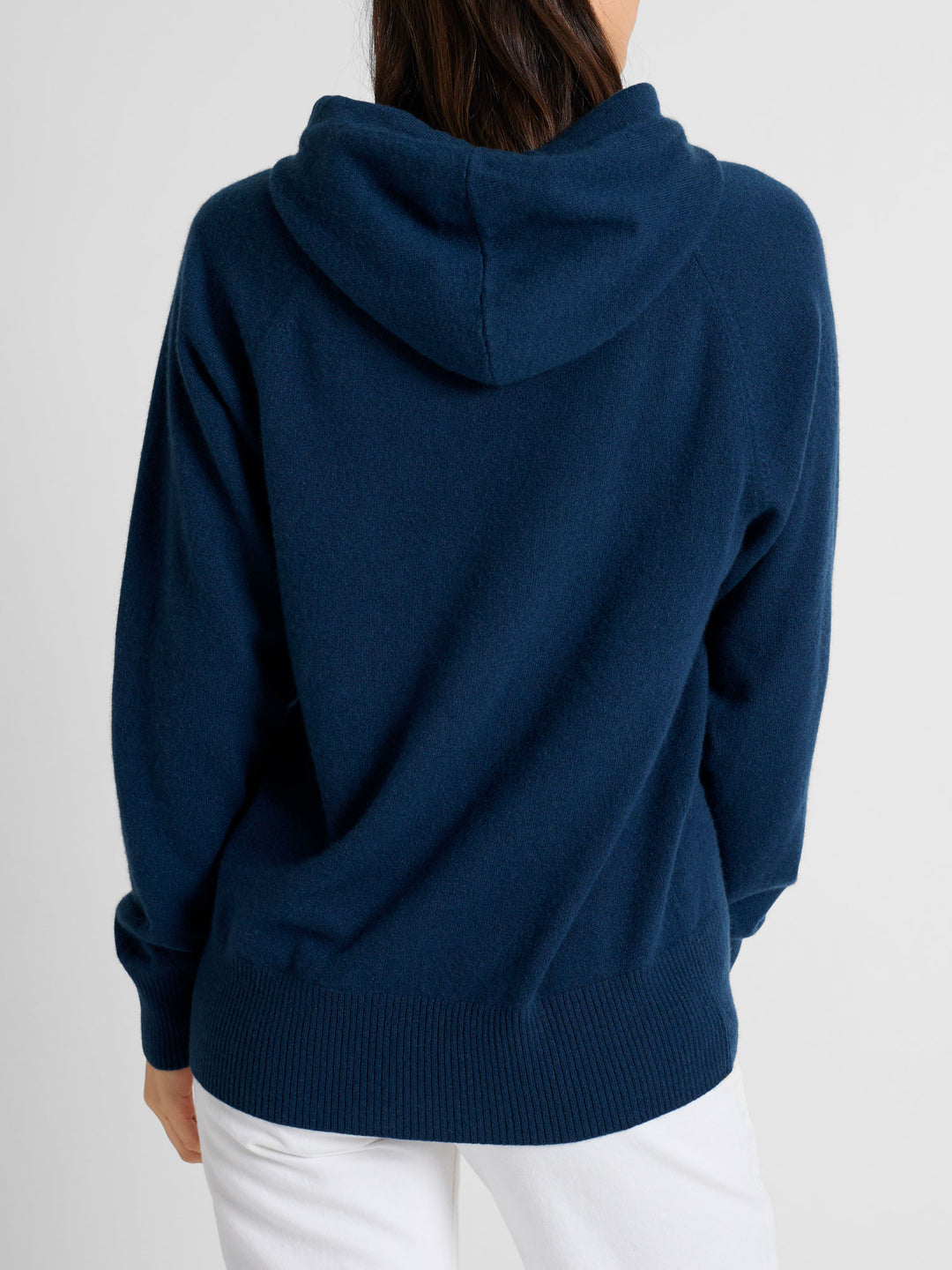 KASHMINA Hettegenser i 100% kashmir hoodie, lux mountain blue