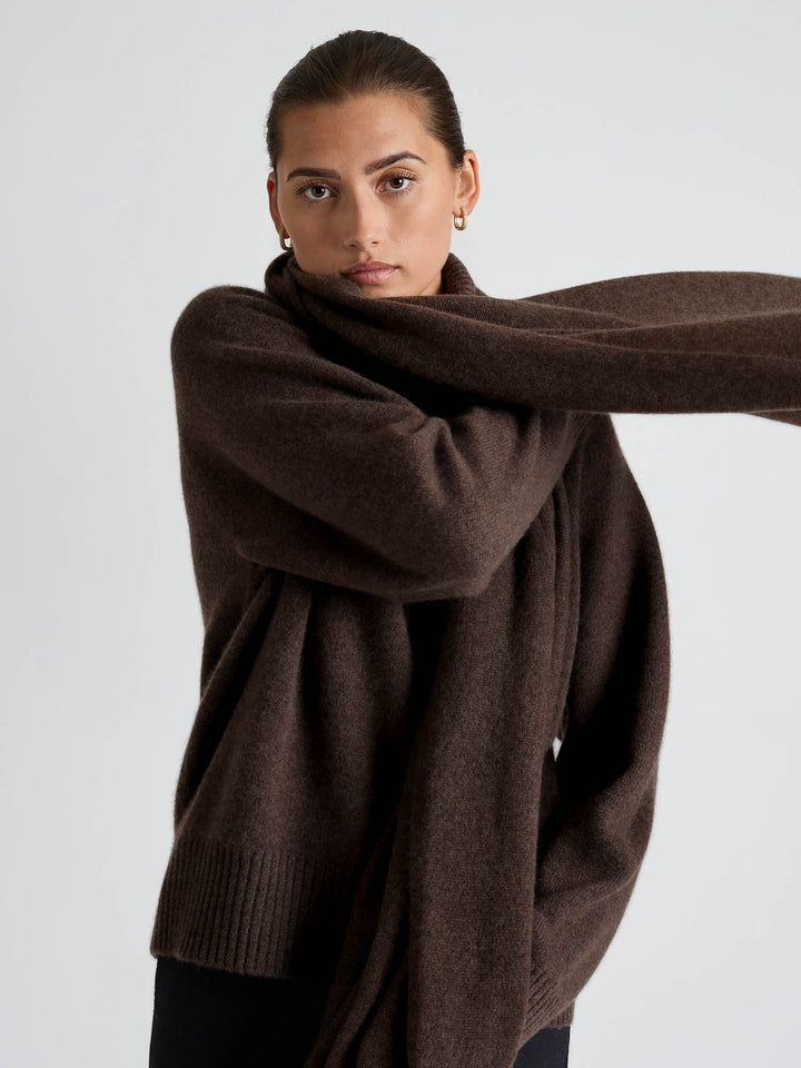 Kashmirgenser med høy hals "Milano" - dark brown