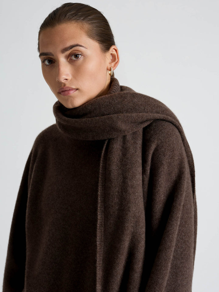 Kashmirgenser med høy hals "Milano" - dark brown