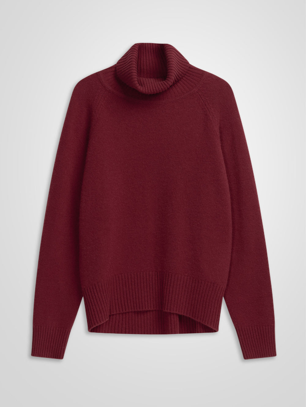 Høyhalset tykk kashmirgenser Milano i 100% kashmir, cashmere. Norsk design fra Kashmina. Farge: Bordeaux.