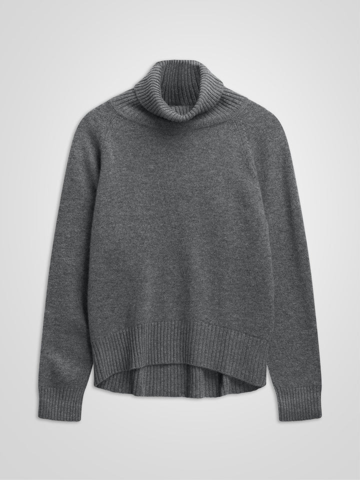 Høyhalset kashmirgenser "Milano" i 100% ren kasjmirull. Norsk design fra Kashmina. Farge: Dark Grey