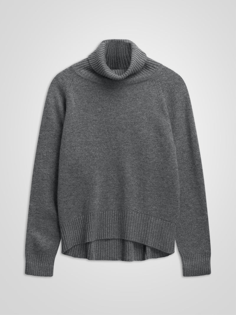 Høyhalset kashmirgenser "Milano" i 100% ren kasjmirull. Norsk design fra Kashmina. Farge: Dark Grey