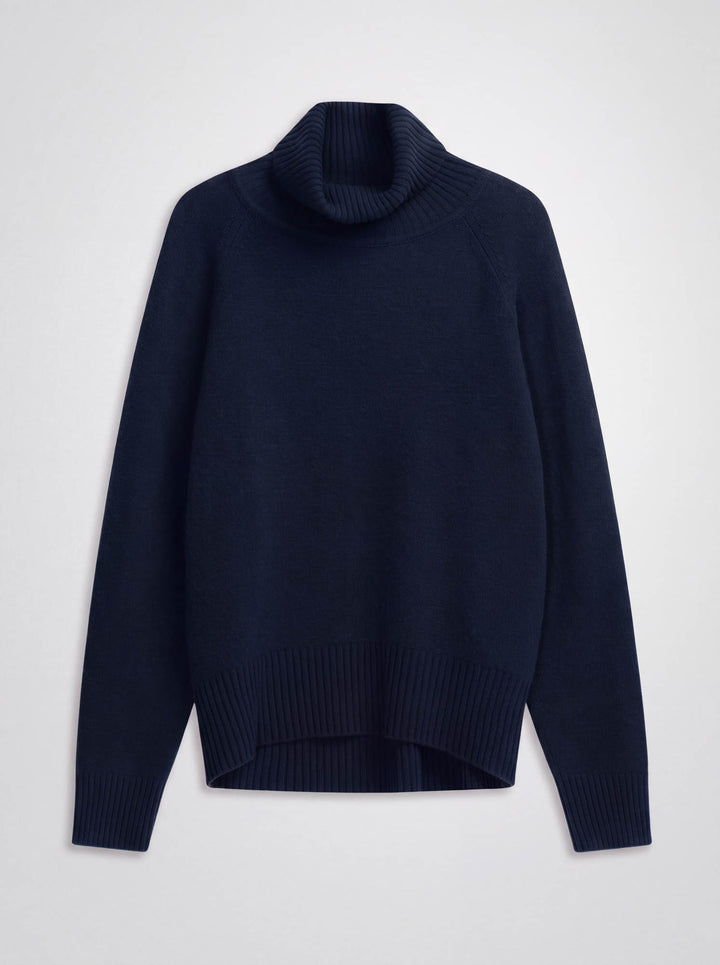 Kashmirgenser med høy hals "Milano" - Navy