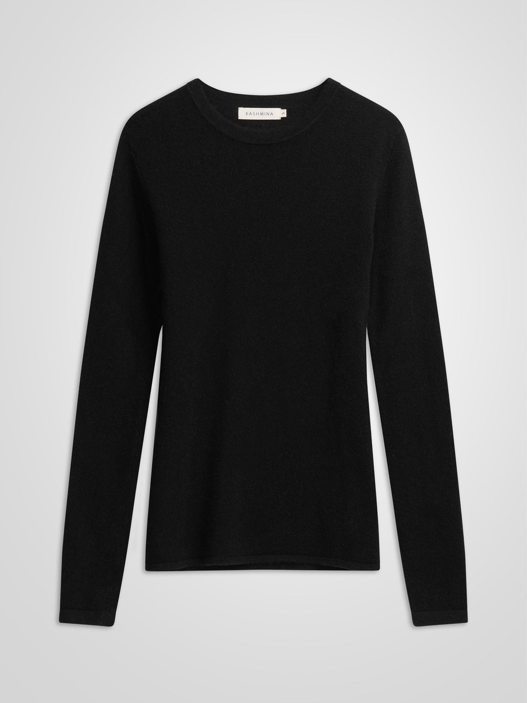 Tettsittende kashmirgenser, "unni" i 100 ren kasjmirull, cashmere. Norsk design fra Kashmina. Farge Sort.