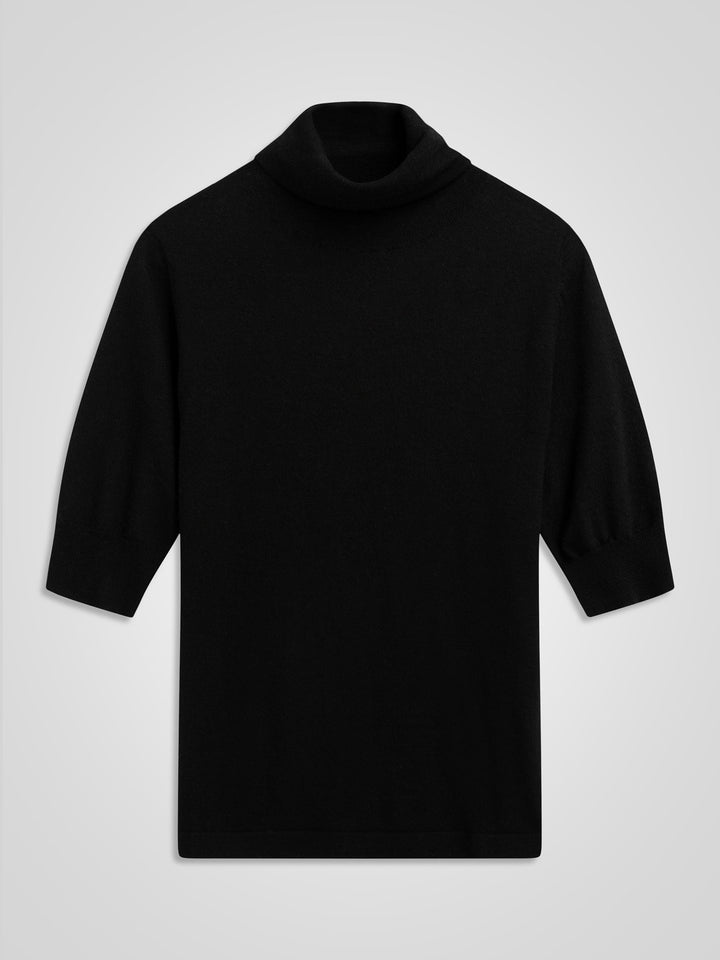 Turtleneck cashmere t-shirt "Agnes" I 100% ren kashmirull. Norsk design fra Kashina. Farge: Sort.