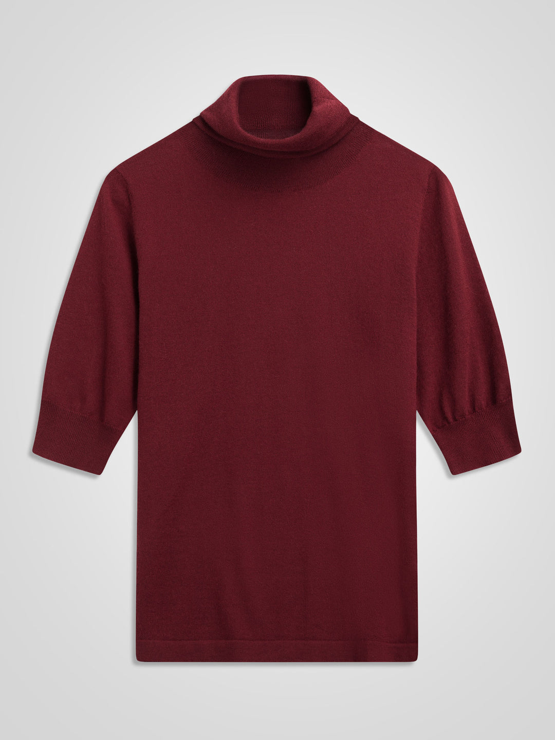 Turtleneck cashmere t-shirt "Agnes" I 100% ren kashmirull. Norsk design fra Kashina. Farge: Bordeaux.