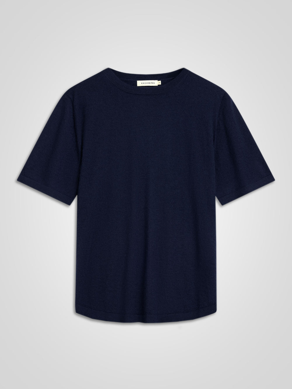 Kortermet kashmir t-skjorte "Airy" i 100% kasjmirull. Farge: Navy / mørk blå. Norsk design fra Kashmina