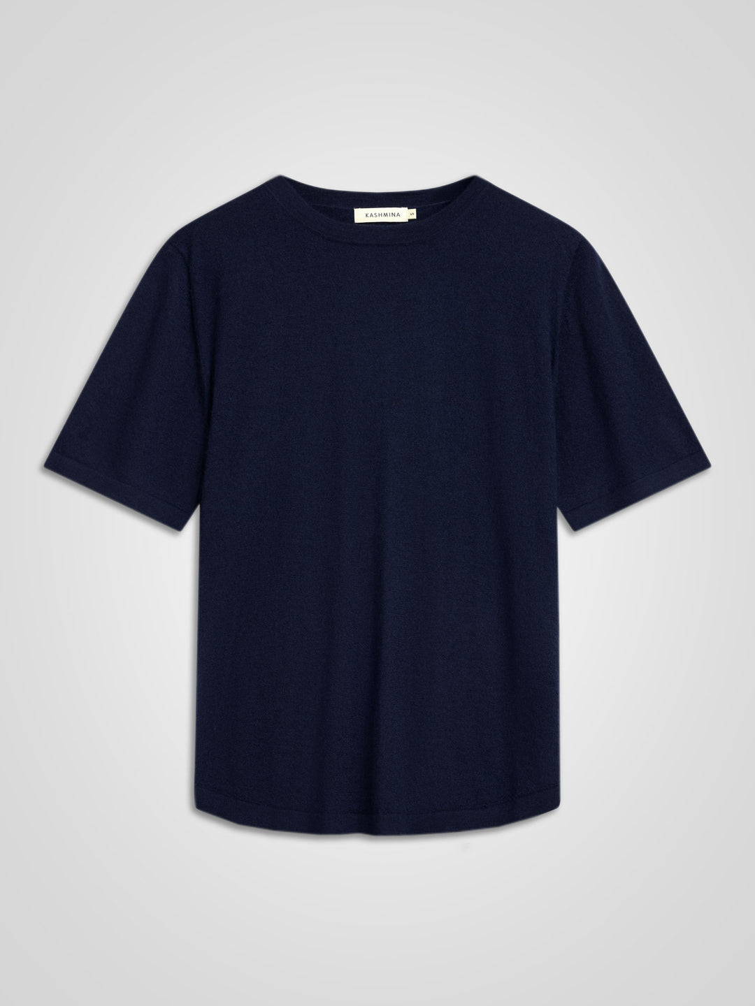 Kortermet kashmir t-skjorte "Airy" i 100% kasjmirull. Farge: Navy / mørk blå. Norsk design fra Kashmina