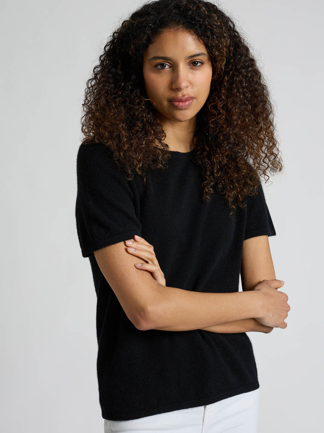 Kashmirgenser t-shirt i 100% kashmirull fra Kashmina