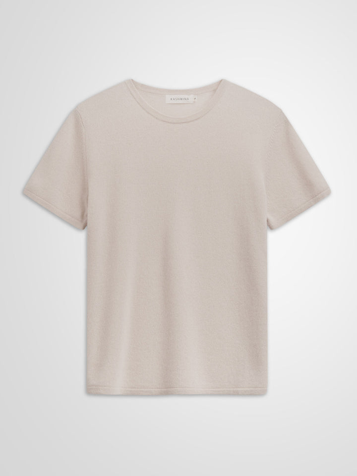 Kashmir t-shirt"Fresh" i 100% ren kashmirull. Norsk design fra Kashmina. Farge: Cream.