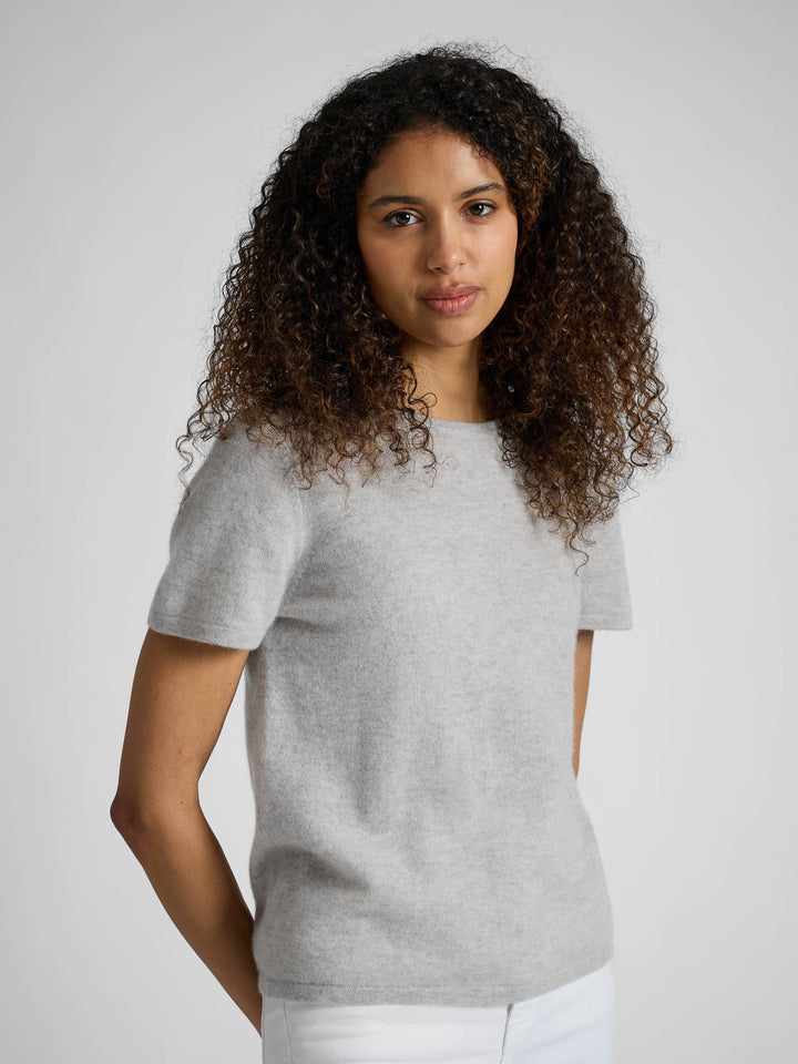 Kashmirgenser t-shirt i 100% kashmirull fra Kashmina