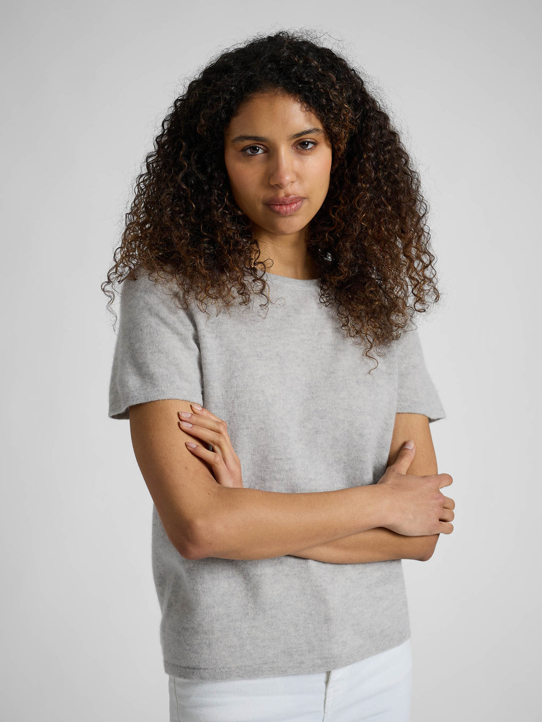 Kashmirgenser t-shirt i 100% kashmirull fra Kashmina