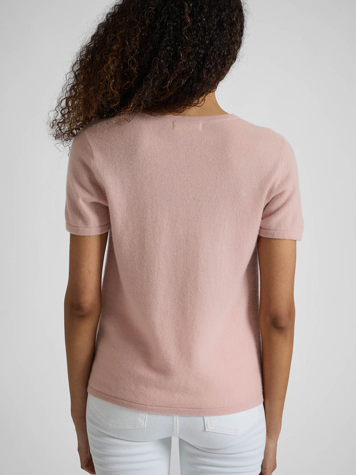 Kashmir t-shirt i 100% kashmirull. Norsk design fra Kashmina. Farge: Rose Glow.