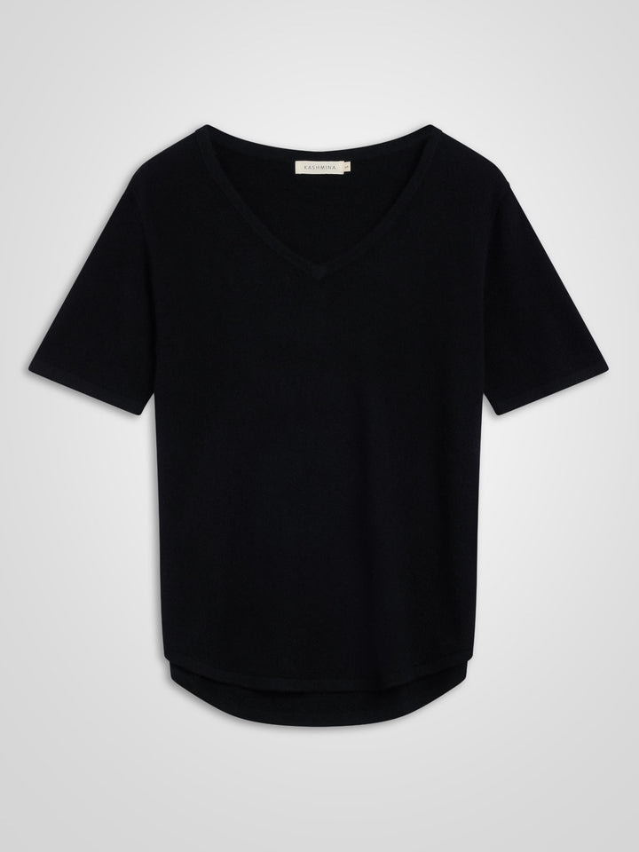 T-shirt i kashmir "Iben" - sort