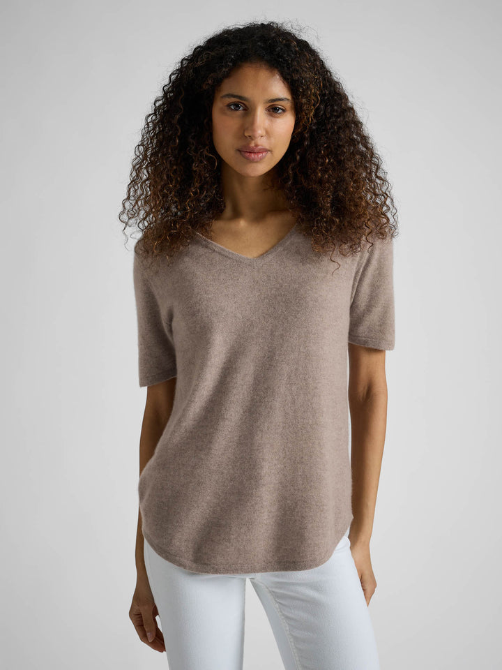 T-shirt i kashmir "Iben" - toast